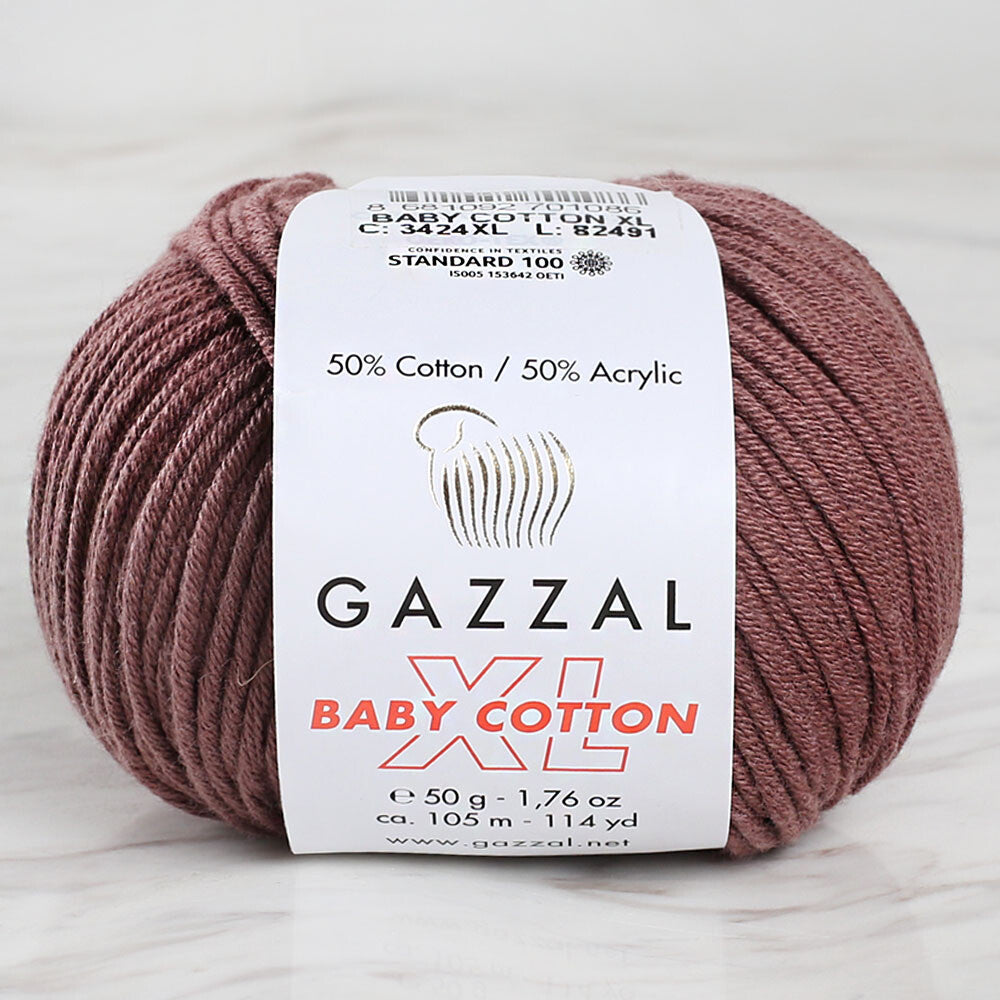 Gazzal Baby Cotton XL Kahverengi Bebek Yünü - 3455XL